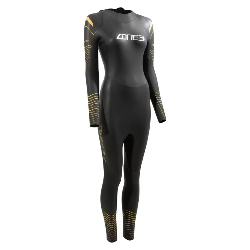 Zone3 Women's Thermal Aspect Breaststroke Wetsuit in Black/Orange/Yellow