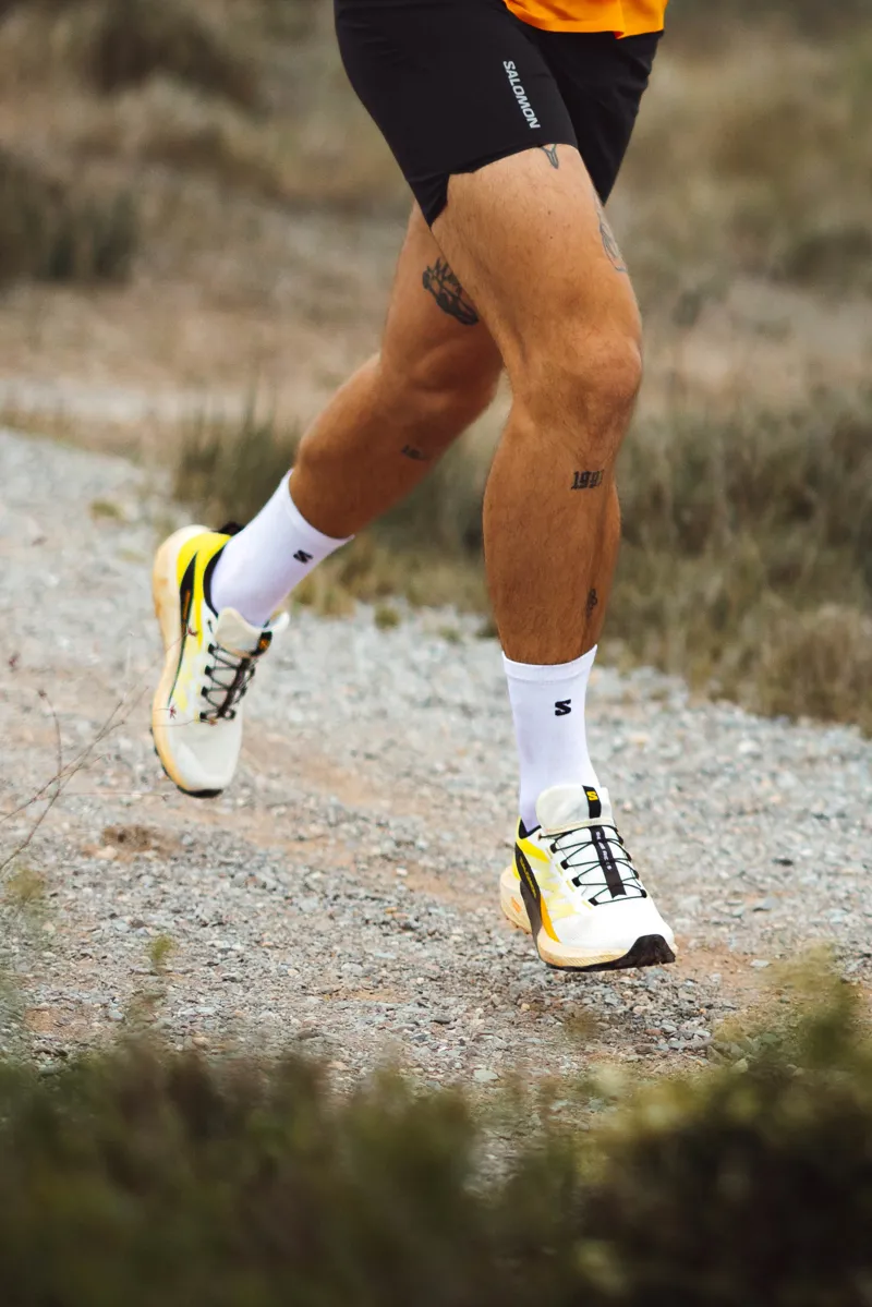 Salomon Sense Ride 5 Men's Trail Running Shoe in Vanilla Ice/Sulphur Spring/Black-6