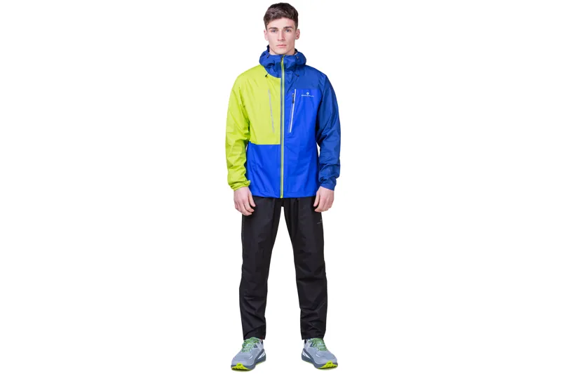 Ronhill Tech Fortify Men's Waterproof Running Jacket in Ocean/Citrus-6