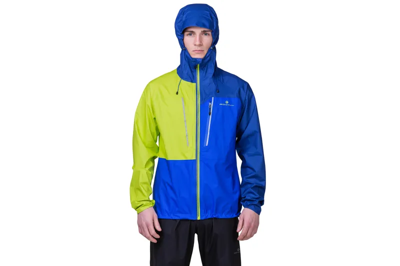 Ronhill Tech Fortify Men's Waterproof Running Jacket in Ocean/Citrus-2