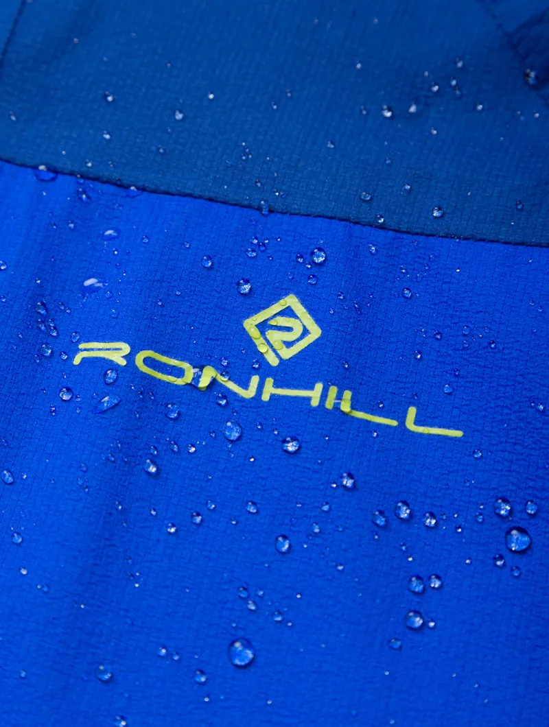 Ronhill Tech Fortify Men's Waterproof Running Jacket in Ocean/Citrus-11
