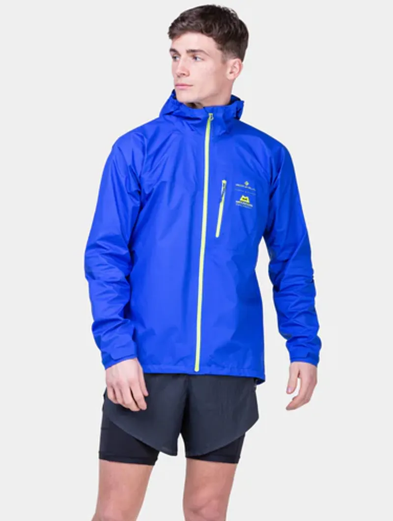 Ronhill Tech Gore-Tex Mercurial Men's Waterproof Running Jacket in Azurite/Citrus-2
