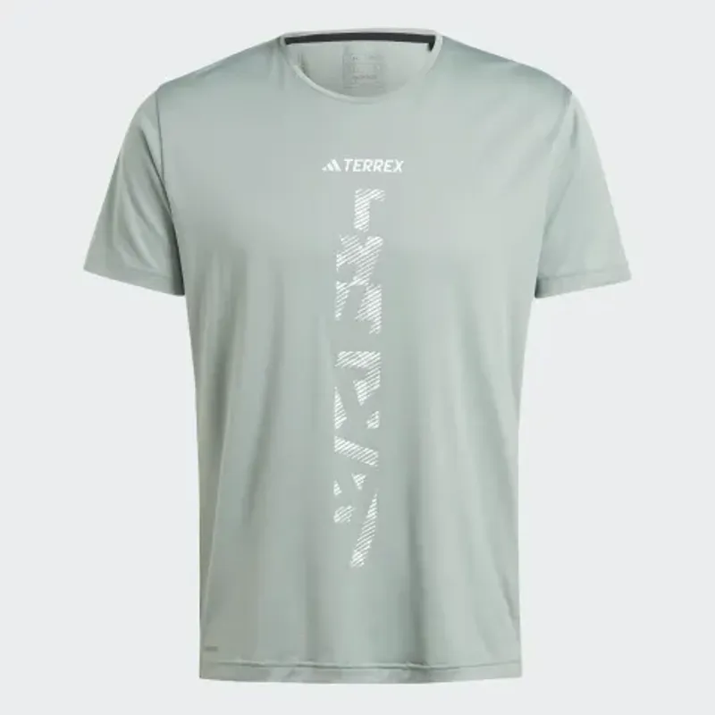 adidas Terrex Men's Agravic Trail Running T-shirt in Silver Green